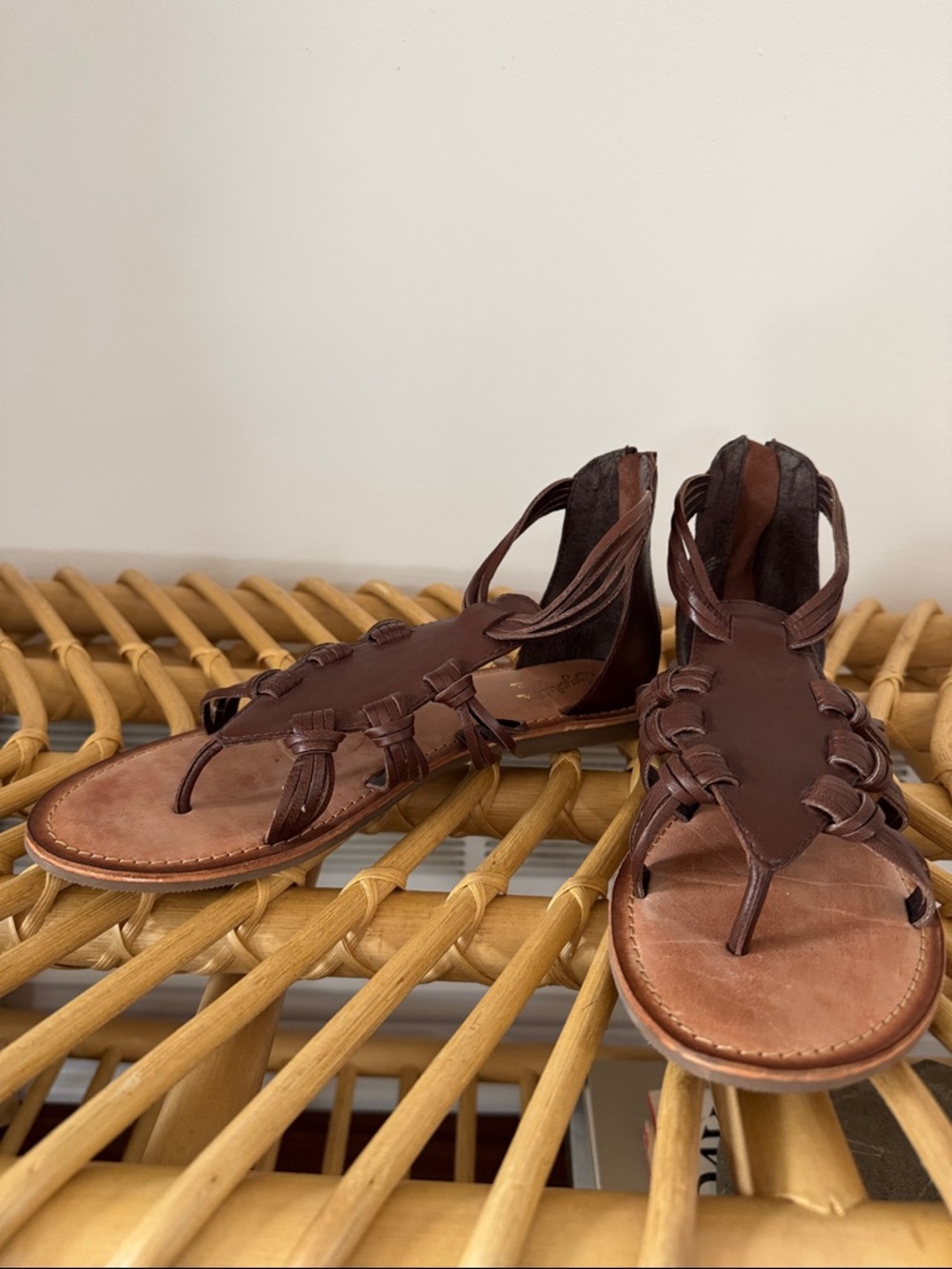 Women’s Sechelles Brown Leather Braided Sandals